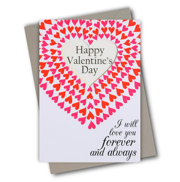 Valentine's Day Card, Forever and Always, See through acetate window