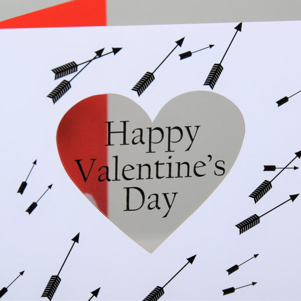 Valentine's Day Card, Arrows, Happy Valentine's Day, See through acetate window