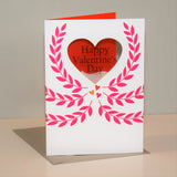 Valentine's Day Card, Crown of leaves, See through acetate window