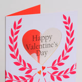 Valentine's Day Card, Crown of leaves, See through acetate window