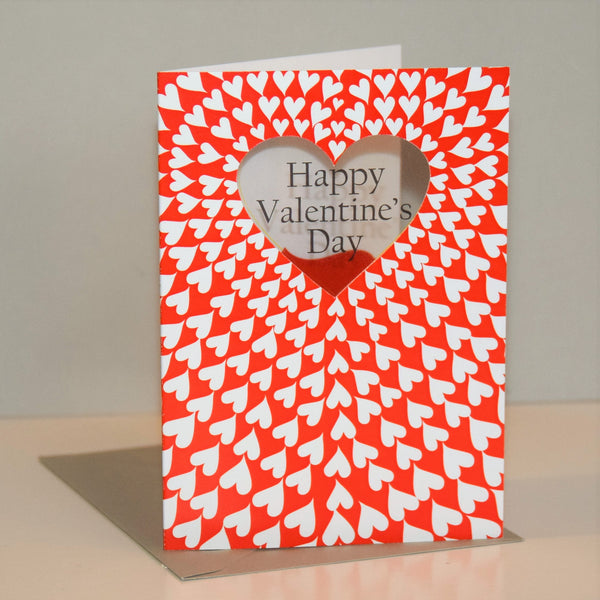 Valentine's Day Card, Heart tunnel, See through acetate window