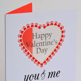 Valentine's Day Card, You and Me Forever, See through acetate window