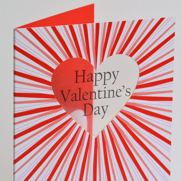Valentine's Day Card, Burst, Happy Valentine's Day, See through acetate window
