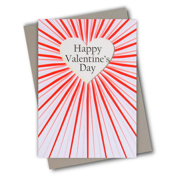 Valentine's Day Card, Burst, Happy Valentine's Day, See through acetate window