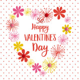 Valentine's Day Card, Heart of Flowers, Embellished with colourful pompoms