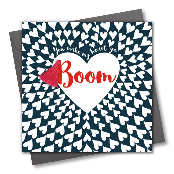 Valentine's Day Card, Heart of Hearts, BOOM, Embellished with a tassel