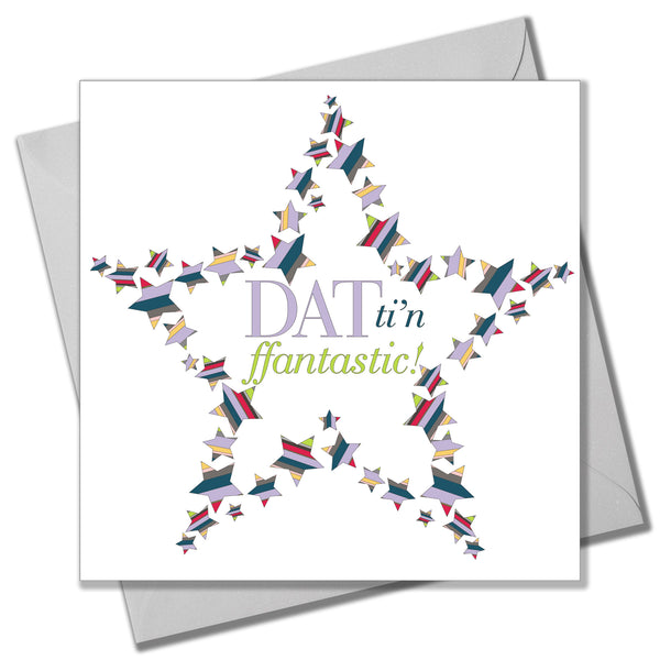Welsh Father's Day Card, Sul y Tadau Hapus, Dat, , Love and Stars