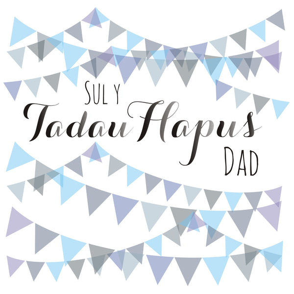 Welsh Father's Day Card, Sul y Tadau Hapus, Dad, Flags, Happy Father's Day