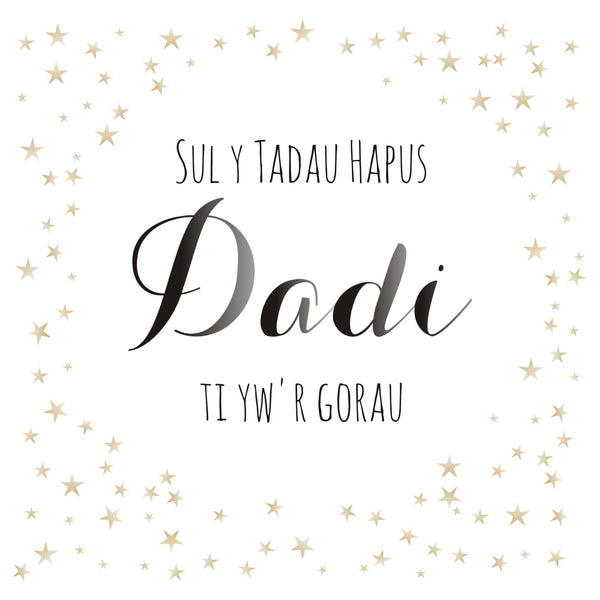 Welsh Father's Day Card, Sul y Tadau Hapus, Dadi, Star Daddy