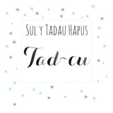 Welsh Father's Day Card, Sul y Tadau Hapus, Tad-cu, Stars, Papa