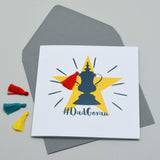 Welsh Father's Day Card, Sul y Tadau Hapus, #BestDad Trophy, Tassel Embellished