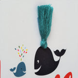 Welsh Father's Day Card, Sul y Tadau Hapus Daddy & Baby Whale Tassel Embellished