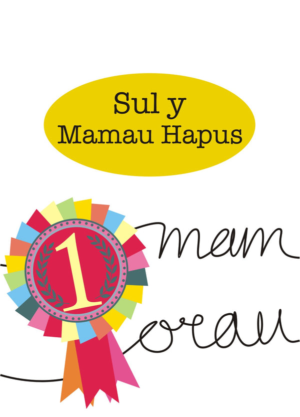 Welsh Mother's Day Card, Sul y Mamau Hapus, Number 1, See through acetate window