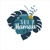 Welsh Mother's Day Card, Sul y Mamau Hapus, Tropical Leaves, Pompom Embellished