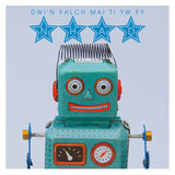 Welsh Father's Day Card, Sul y Tadau Hapus, Robot, I'm Glad You're My Dad