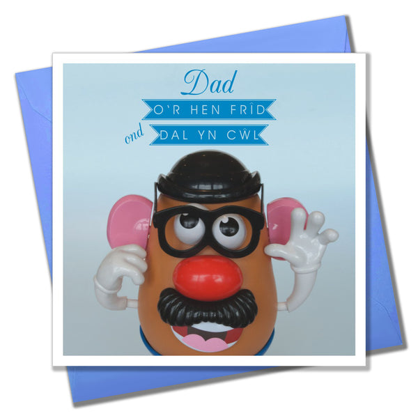 Welsh Father's Day Card, Sul y Tadau Hapus, Dad, Mr Potato Head, Still Cool