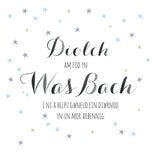 Welsh Wedding Card, Blue Stripes, Thank you for being our Usher