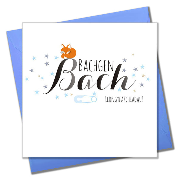 Welsh Baby Card, Mobile, Baby Boy Congratulations