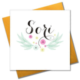 Welsh Sympathy, Sorry, Thinking of you Card, Heart, Love