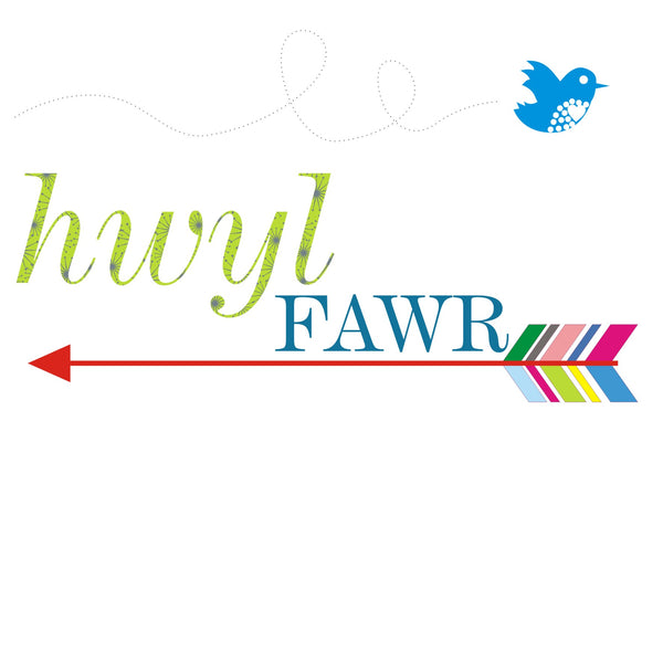 Welsh Good Luck Leaving Card, Arrow and Bird, Bon Voyage