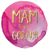 Welsh Mother's Day Card, Sul y Mamau Hapus, Mam, Pink Circle