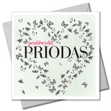Welsh Wedding Card, Heart of butterflies, Happy Anniversary