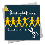 Welsh Birthday Card, Penblwydd Hapus, Dab Man, One of a Kind, Tassel Embellished