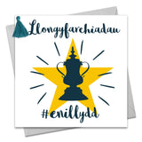 Welsh Congratulations Card, #Winner, Tassel Embellished