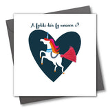 Welsh Valentine's Day Card, Heart, will you be my unicorn, Tassel Embellished