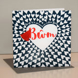 Welsh Valentine's Day Card, Heart of Hearts, BOOM, Tassel Embellished