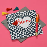 Welsh Valentine's Day Card, Heart of Hearts, BOOM, Tassel Embellished