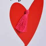 Welsh Valentine's Day Card, , I love you with all my heart, Tassel Embellished