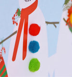 Welsh Grandma & Grandad Christmas Card, Nadolig Llawen Taid, Pompom Embellished