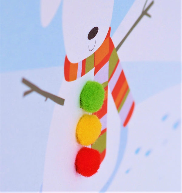 Welsh Christmas Card, Nadolig Llawen, Ci, From the Dog, Pompom Embellished