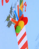 Welsh Teacher (Male) Christmas Card, Nadolig Llawen, Athro, Pompom Embellished