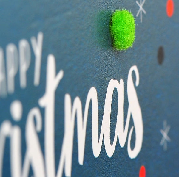 Christmas Card, Dear Santa, Grandson, Embellished with colourful pompoms