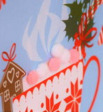 Christmas Card, Christmas cappuccino, Special Friend, Pompom Embellished