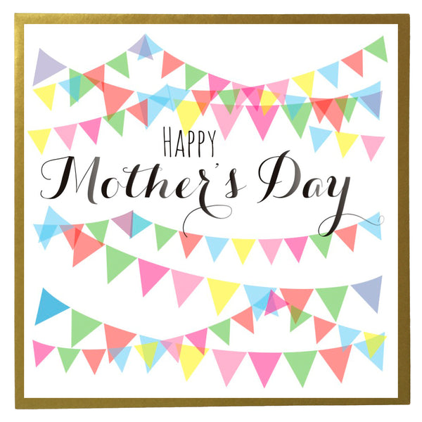 Mother's Day Card, Colourful Bunting, Open