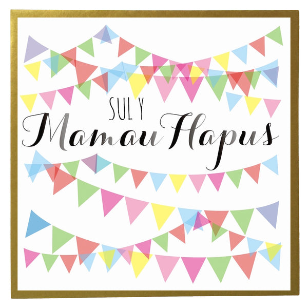 Welsh Mother's Day Card, Sul y Mamau Hapus, Sul y Mamau Hapus - Bunting