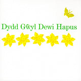 Saint Davids Day Card, Dydd Gwyl Dewi Hapus, embellished with a fabric butterfly